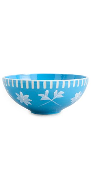 Carolina K Handpainted Flower Bowl Blue Blue One Size