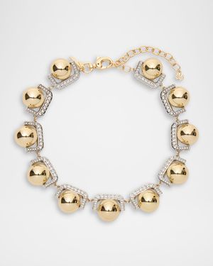 Crystal Pinball Pave Necklace