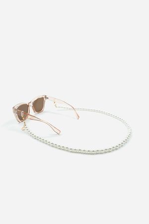La Coque Francaise - Chaîne de lunettes en perles - Taille Unique - Blanc