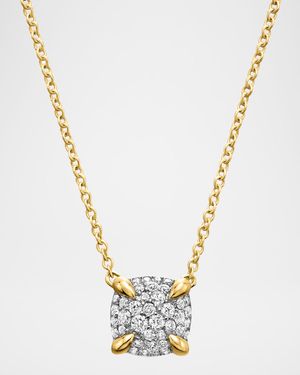 Petite Chatelaine Pendant Necklace with Diamonds in 18K Gold, 7mm