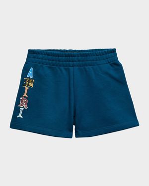 Kid's Varsity Patch Cotton Sweatshorts, Size 4-12