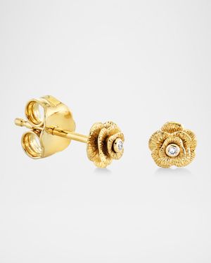 Single Tiny Rose Stud Earrings