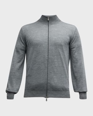 Men's Wool-Cashmere Full-Zip Sweater