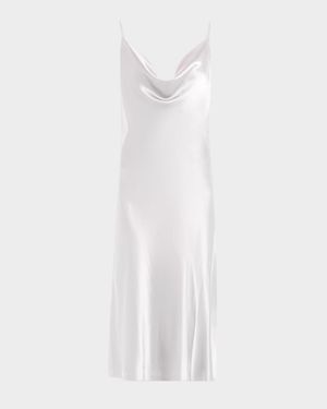 Sleeveless Cowl-Neck Silk Nightgown