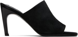TOTEME Mules noires à bandeau en velventine et en cuir