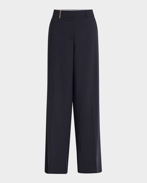 Wide-Leg Side Slit Pants