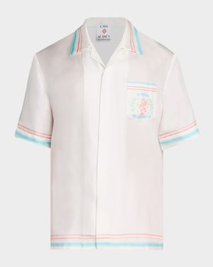 Men's Dance Joy Printed Silk Camp Shirt