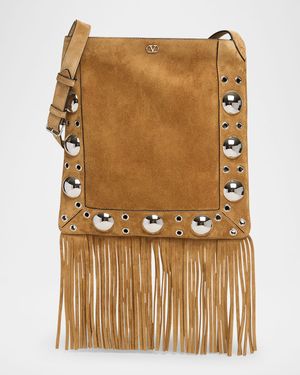 Nellcote Fringe Studded Suede Crossbody Bag
