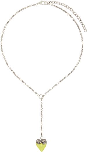 Ottolinger Silver & Yellow Dipped Heart Necklace