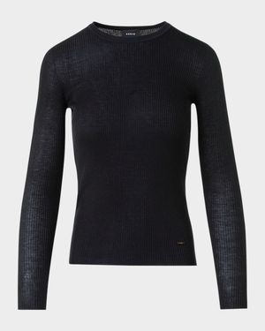 Seamless Rib Knit Fitted Sweater