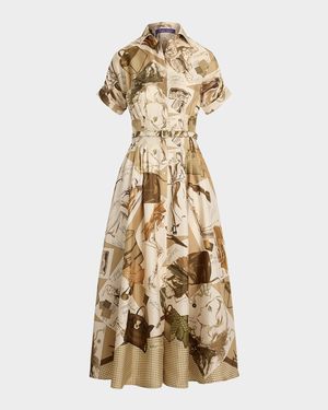 Donatella Multi Diary of a Collection Silk Shirtdress