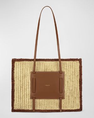 The Capri Raffia & Leather Tote Bag