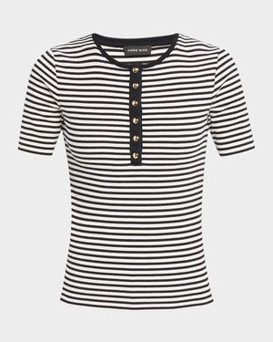 Alessia Stripe Short-Sleeve Tee