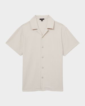 Men's Textured Knit Camp Shirt