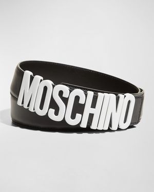 Men's Leather Logo Belt
