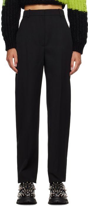 McQueen Black Barathea Trousers
