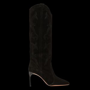 Ba&sh - Bottes à talon en cuir velours - Taille 41 - Noir