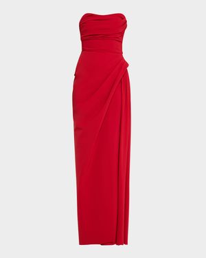 Strapless Ruched Column Gown
