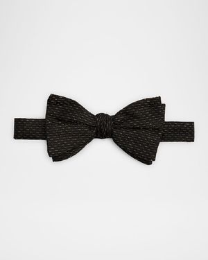 Men's Metallic Stripe Silk Bow Tie