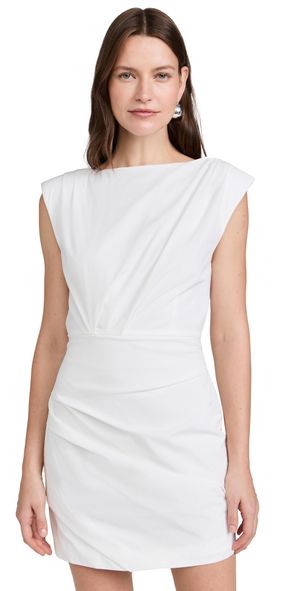 St. Agni Bateau Tuck Mini Dress White XL