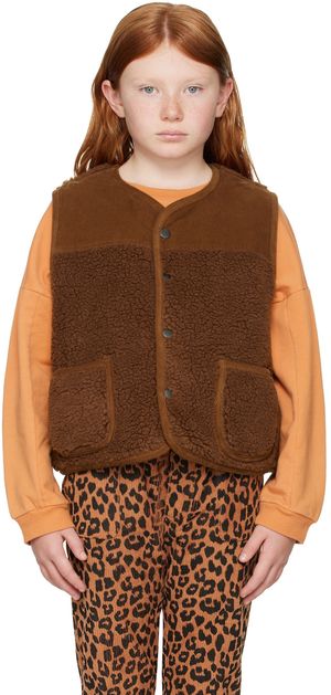Daily Brat Kids Brown Fuzzy Block Vest