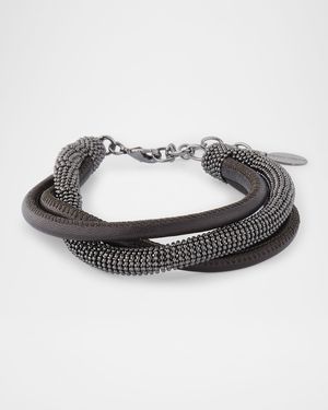 Monili Leather Twisted Coil Bracelet