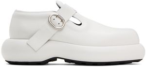 Jil Sander White Buckle Oxfords