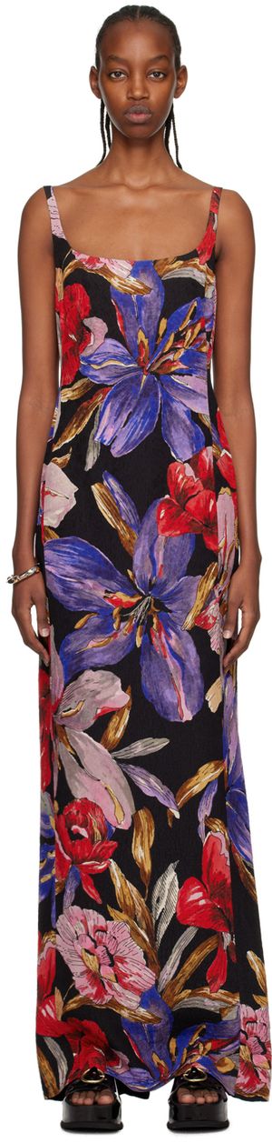 Dries Van Noten Black Hand-Painted Maxi Dress
