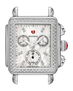 18mm Deco Diamond Watch Head, Steel