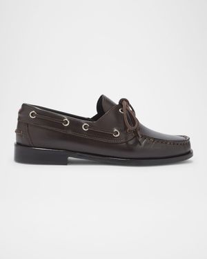 Harris Calfskin Lace-Up Loafers