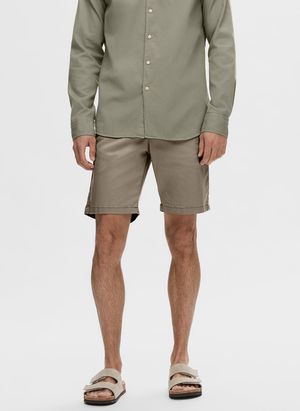 Selected - Short chino en coton bio mélangé - Taille XL - Gris