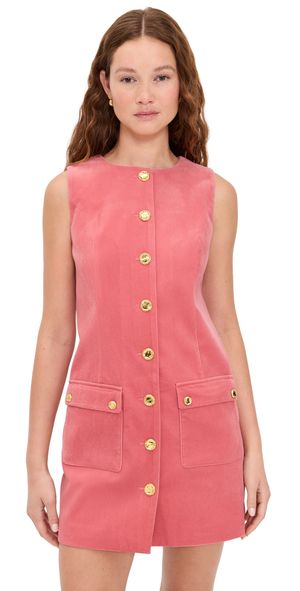 English Factory Velvet Mini Dress Rose XS