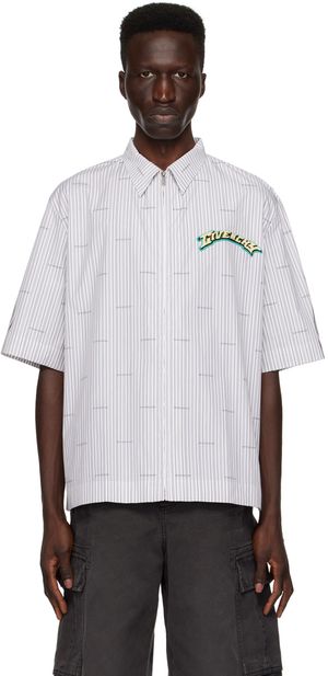 Givenchy White & Gray Striped Shirt