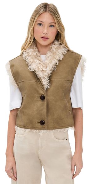 Isabel Marant Étoile Clara Faux Suede Vest Taupe 36