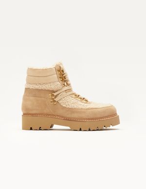 Odaje Ex. M.moustache - Bottines fourrées à lacets en suède - Taille 41 - Beige