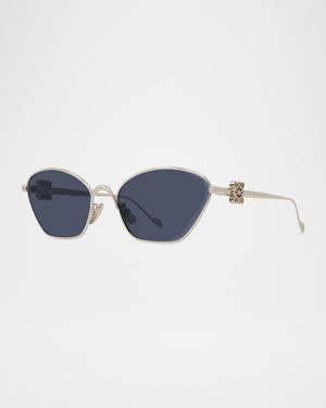 Men's LW40115UM Metal Cat-Eye Sunglasses