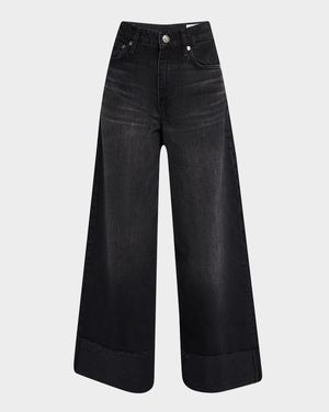 Sofie High-Rise Wide-Leg Ankle Cuff Jeans