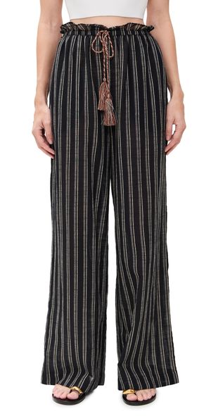 Ulla Johnson Josephine Coverup Pants Noir Stripe L