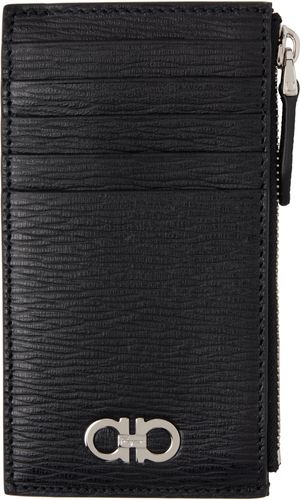 Ferragamo Black Gancini Credit Card Holder