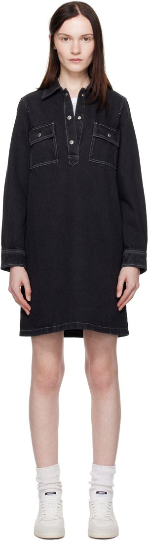 A.P.C. Black Mia Denim Minidress