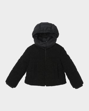 Girl's Zambaga Sparkly Hooded Down Jacket, Size 8-10