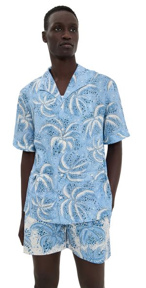 Tombolo Palm Fronds Shirt Blue XXL