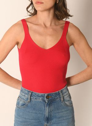 Kookai - Débardeur côtelé moulant - Taille 3 - Rouge