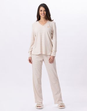 Le Chat - Pyjama en coton - Taille 50 - Beige