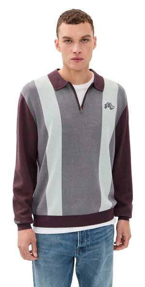 Malbon Golf Hawk & Dove Polo Sweater Light Blue M