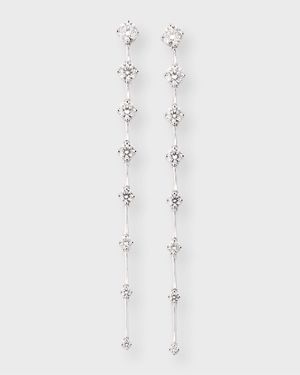 18K White Gold 16 Round GH/SI Diamond Drop Earrings, 2.5"L, 1.69tcw