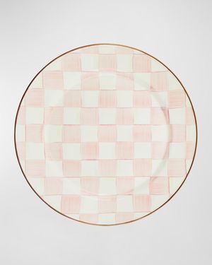 Rosy Check Enamel Charger Plate