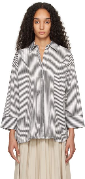 Max Mara Chemise Fano blanc et noir - 'S