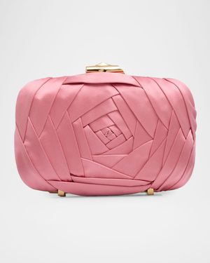 Rose Vivier Sculptural Satin Clutch Bag