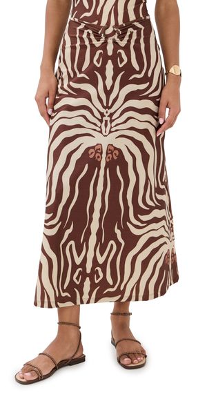 Johanna Ortiz Shimmering Mocca Keel Midi Skirt Dark Mocca/Ecru 6